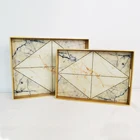 Wholesale Handmade Decorative Glass Tea Mirror Rectangular Glass Tray