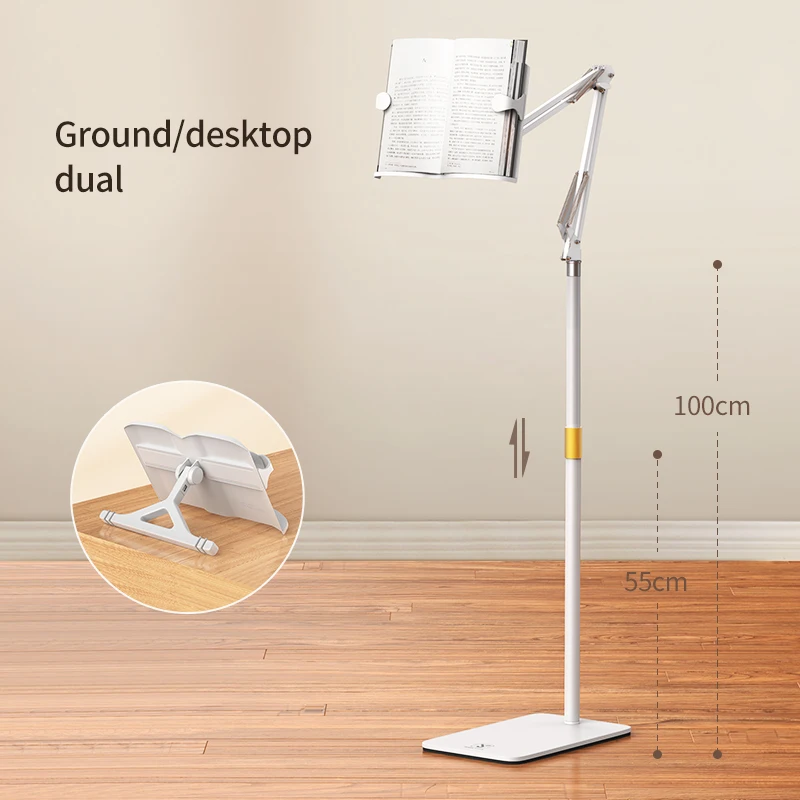 Foldable Floor Reading Book Stand Adjustable Metal Book Stand Holder