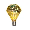 Energy Saving 3D Coloful Fireworks Effect LED Bulb 5W Diamond Shape For Holiday Festival Decor Novelty Lamp