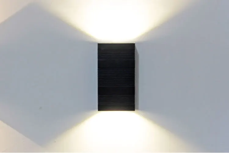 Ip44 Black Rectangle Wall Light Indoor Outdoor Up And Down Wall Light