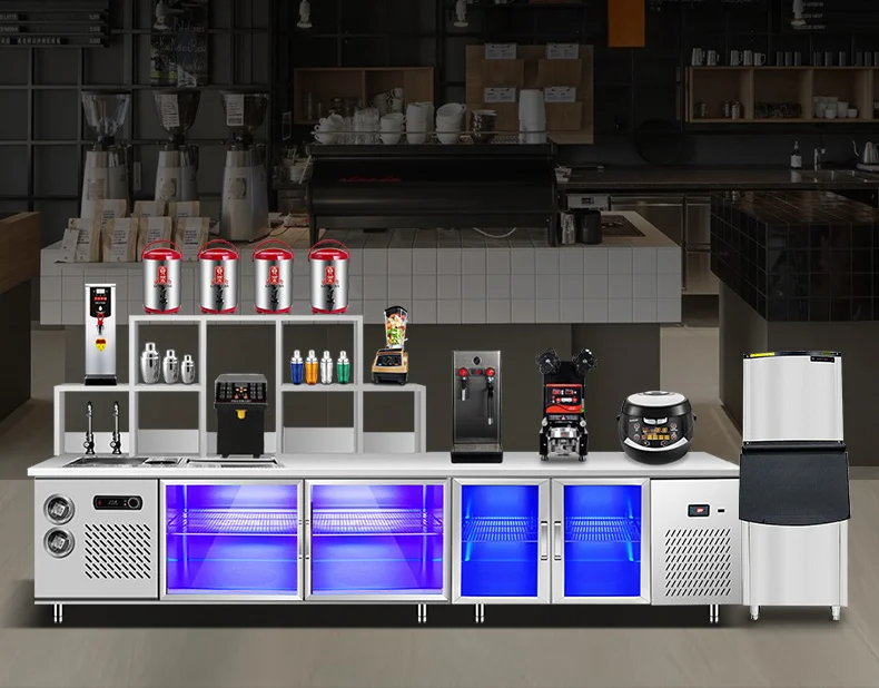Commercial Stainless Steel Boba Tea Bar Counter Milk Tea Shop Counter