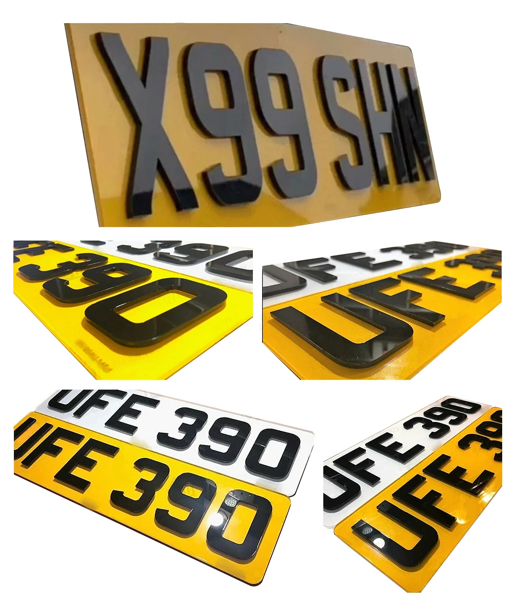 52x11cm Custom Blank Acrylic Car Number Plate Acrylic Reflective