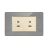 FIKO American type 118 grey gold plastic two-bit U-type two-pole hotel office building block power socket mounted on the wall