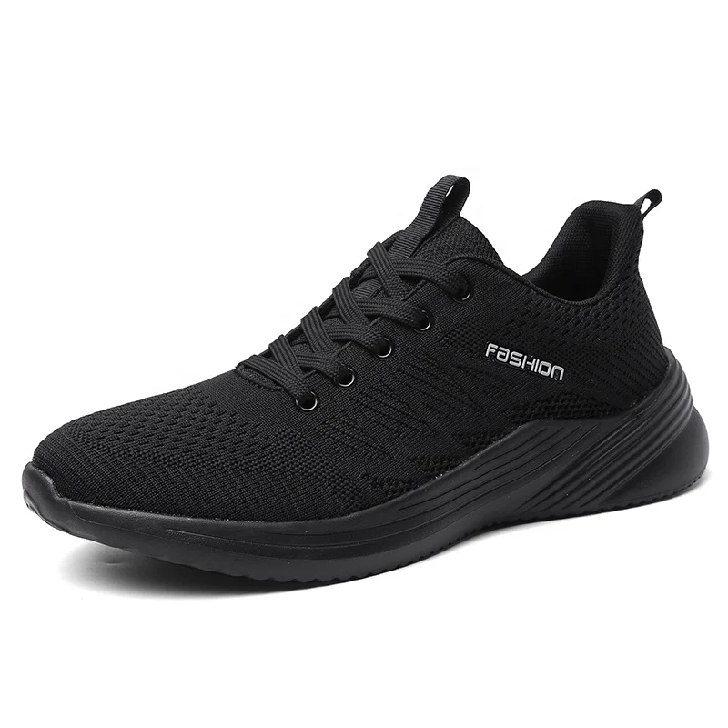 

Flying Weave Running Stock Cheap men's sneakers Comfortable shoes Casual black sports shoes for men and women, Black,black/red