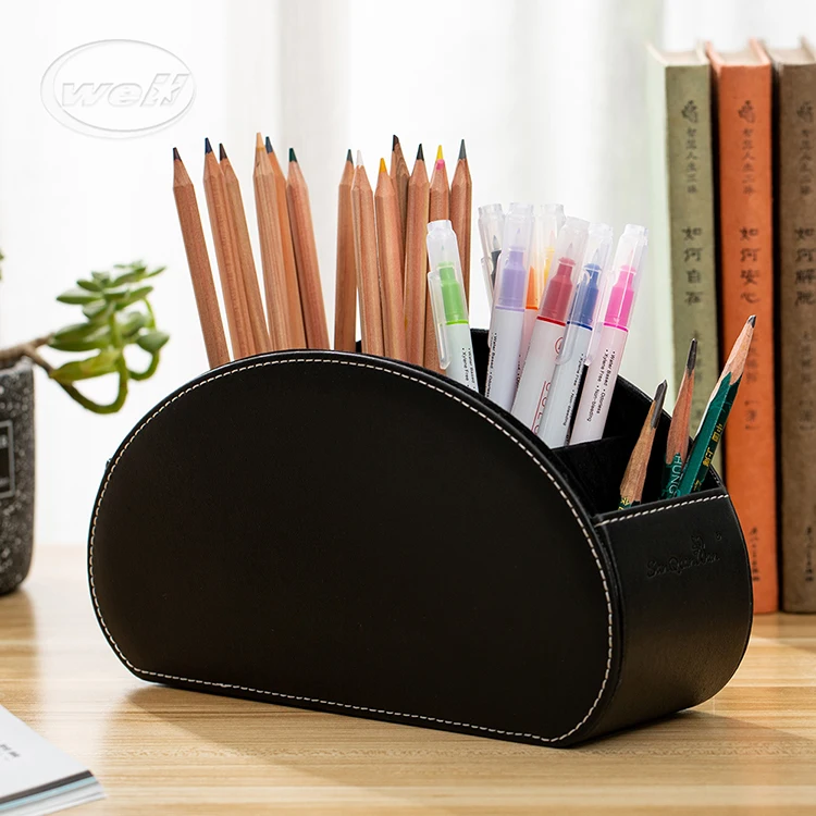 Personalized Creative Office Desktop Leather Pen Holder Buy