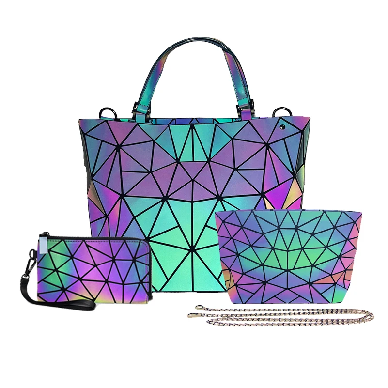 Lattice Geometric Bag PU Leather Briefcase Handbags Luminous Woman Bag -  China Handbags and Ladies Bag price | Made-in-China.com