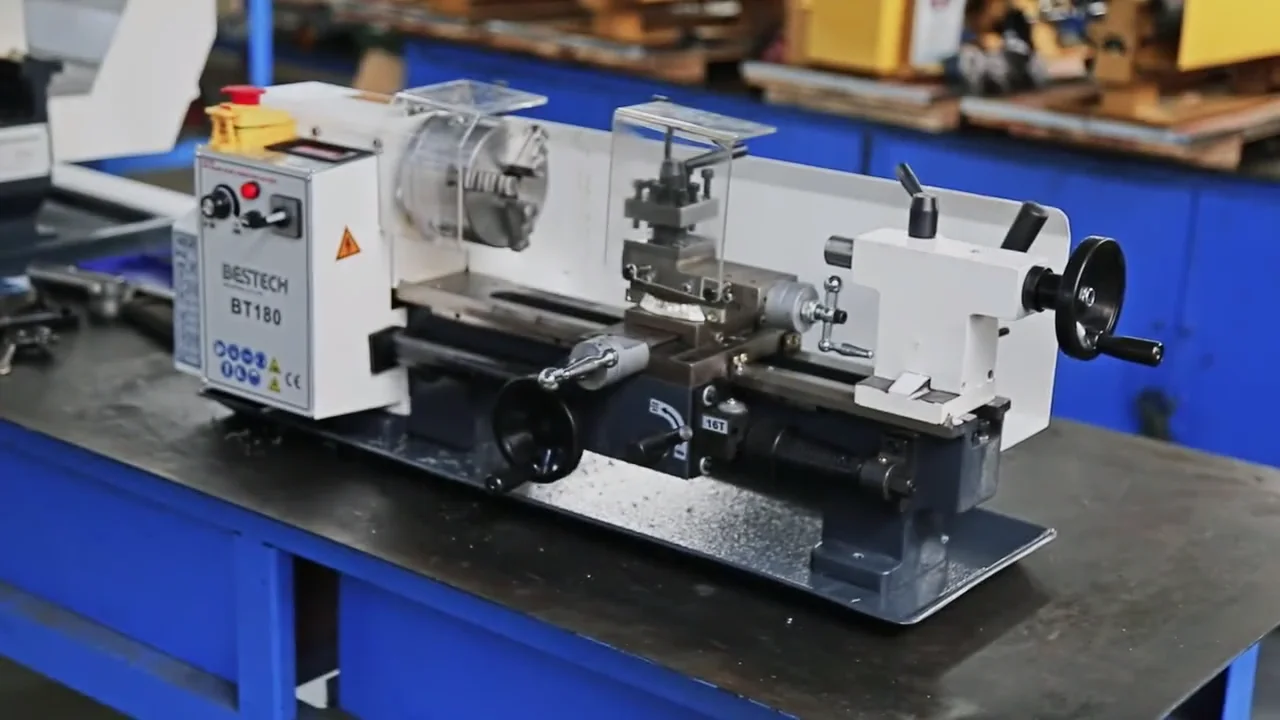 Bt180 Mini Bench Metal Cutting Lathe Machine With Mt2 Tailstock Taper