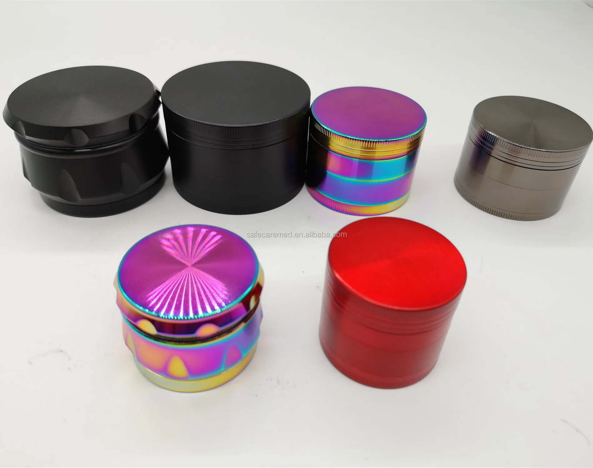 Multicolor 4 Parts Zinc Alloy Herb Grinders Grinder Herb And Spice