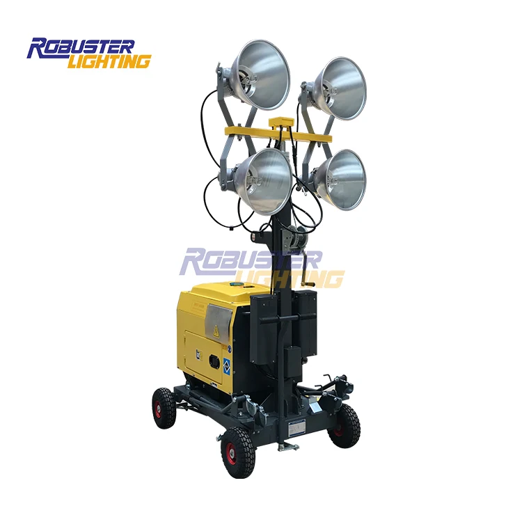 4.8m Night Scan Portable Lighting Tower With Metal Halide Lamp 4x400w