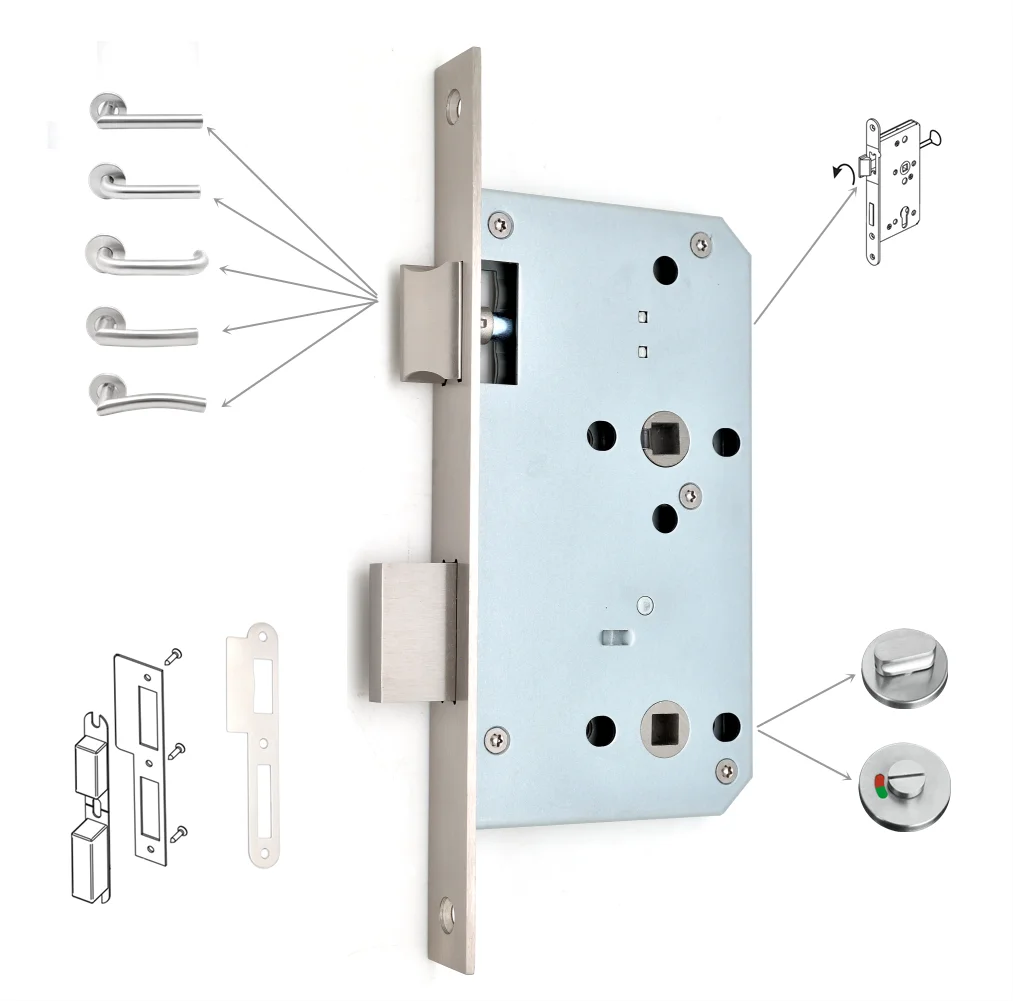 
stainless steel lock body with CE&Fire rating 4 hours in tolet fire door 