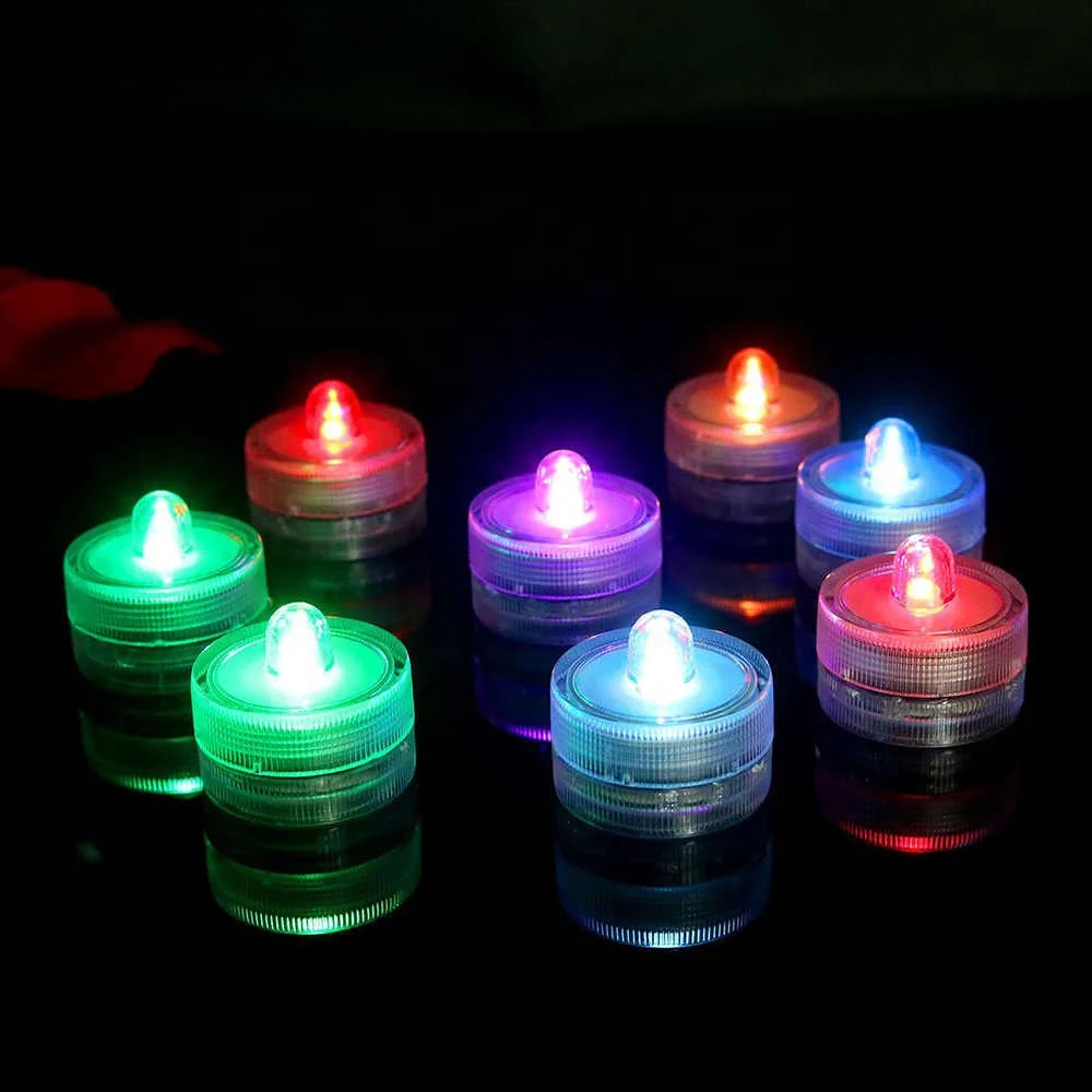 Submersible LED Lights Waterproof Underwater LED Candles Tea Light for Events Wedding Centerpieces Vase Floral Xmas Holiday