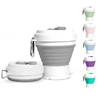 Custom Logo Silicone Collapsible cup Reusable plastic 350 ML Coffee Cup With Lid water bottle