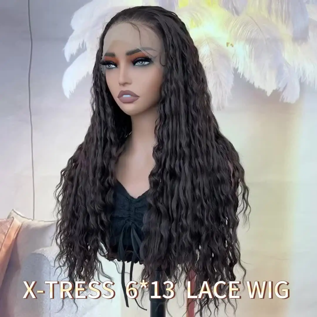 X-TRESS Long Afro Kinky Curl 13x6 Glueless HD Lace Front Wigs Pre