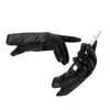 Custom Cute Quilted Cuff Sheepskin Leather Gloves Winter Black Gloves Touchscreen Gloves For Ladies