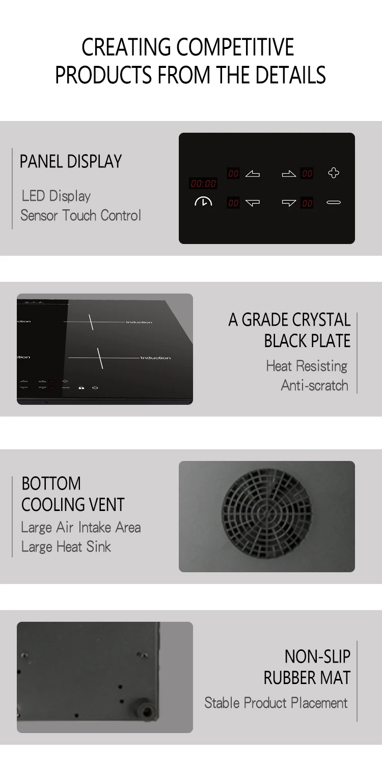 Electrical Multicooker Four Burners Indection Cooker Built In Hot Pot