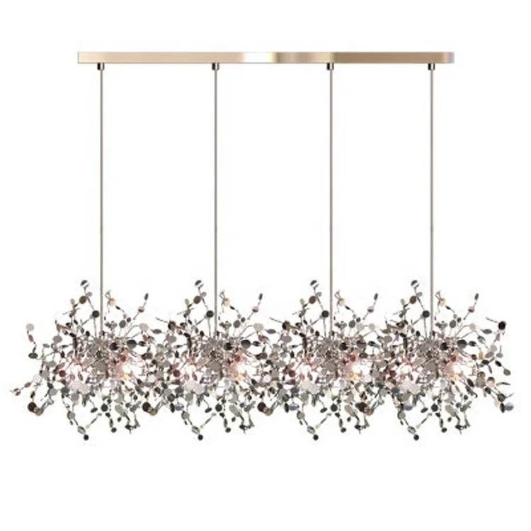 4 heads fancy chandelier gold/silver chandelier with round plate stainless steel kitchen light