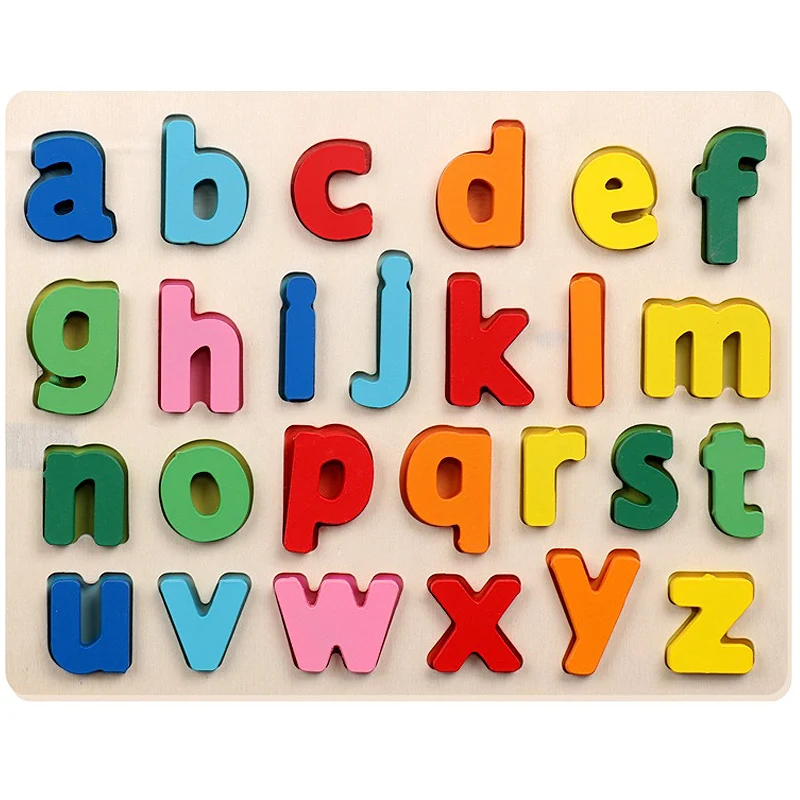 Color Cube Alphabet Wooden Blocks Wooden Toys Children Early ...