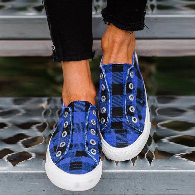 buffalo plaid canvas shoes