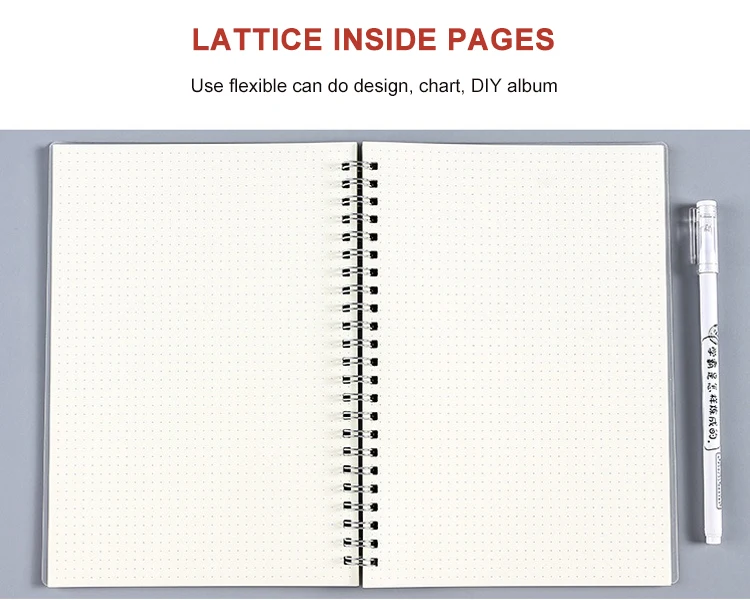 4 Pack B5 A5 A6 Size Dot Grid Spiral Notebook With Thick Paper For