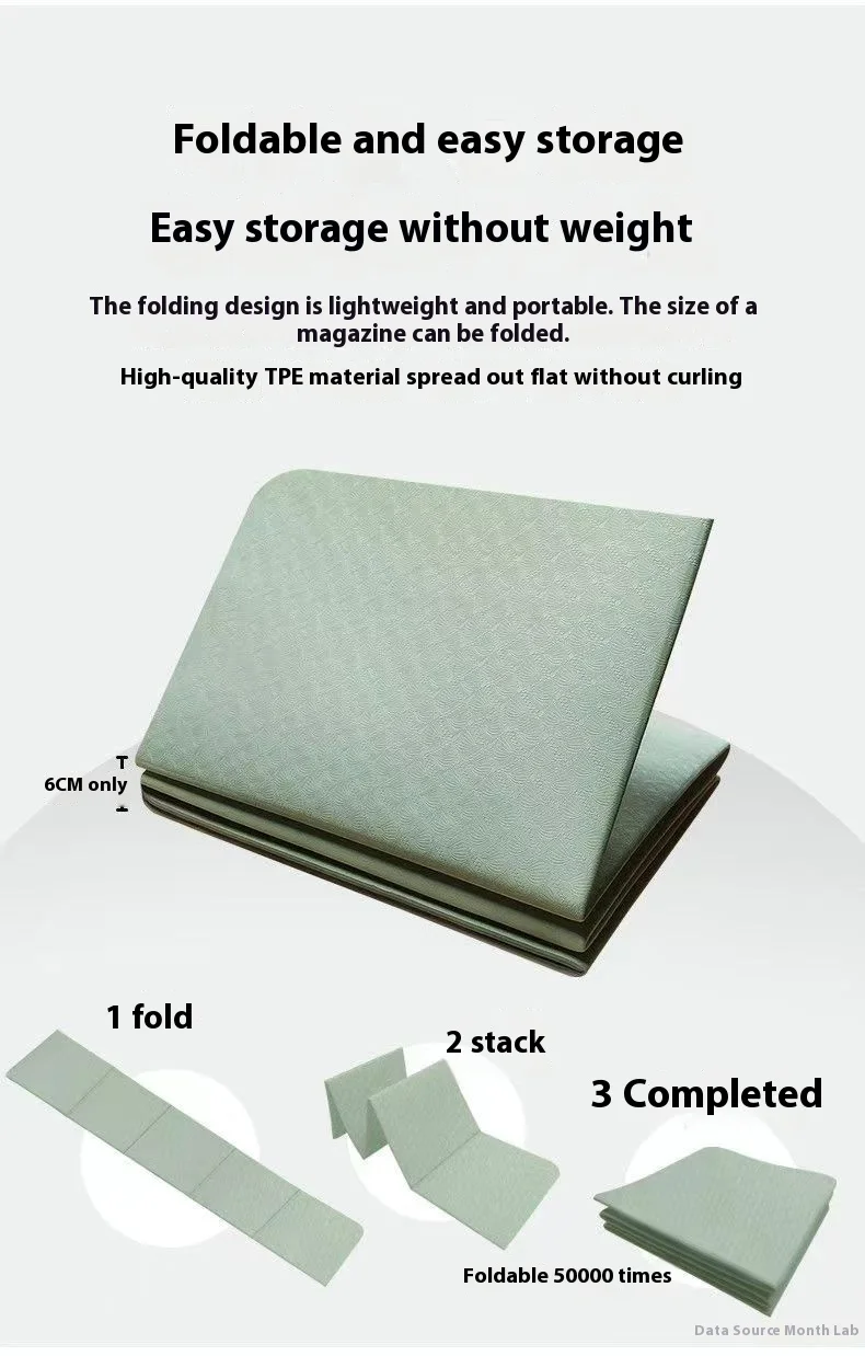 Eco-Friendly Lightweight 6mm TPE Foldable Yoga Mat Custom Travel Portable Thin Folder for Exercise and Fitness