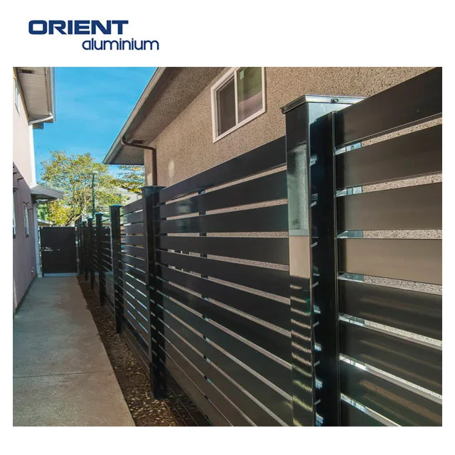 China Privacy fence aluminum black no dig horizontal slat aluminum ...