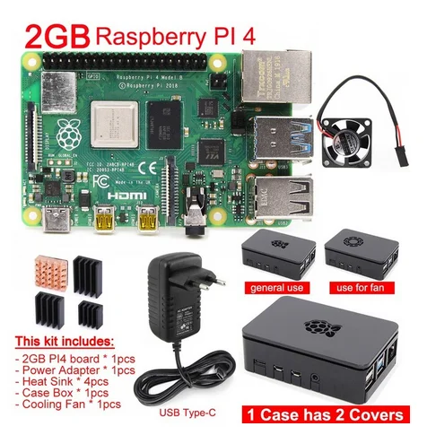 Raspberry Pi Modelo B Pi 4b 1gb 2gb 4gb Kit Placa Disipador De Calor Adaptador De Corriente Caja Sd De 32gb Cable Buy Raspberry Pi 4 4gb Starter