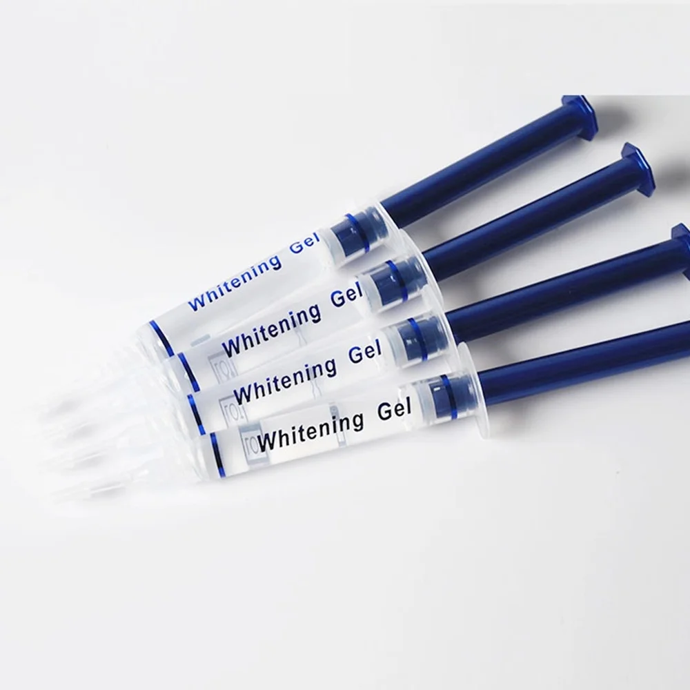 La FDA CE Addvanced blanqueamiento de dientes no Peróxido de 22 diente gel blanqueador con su logotipo gel blanqueador de dientes jeringas