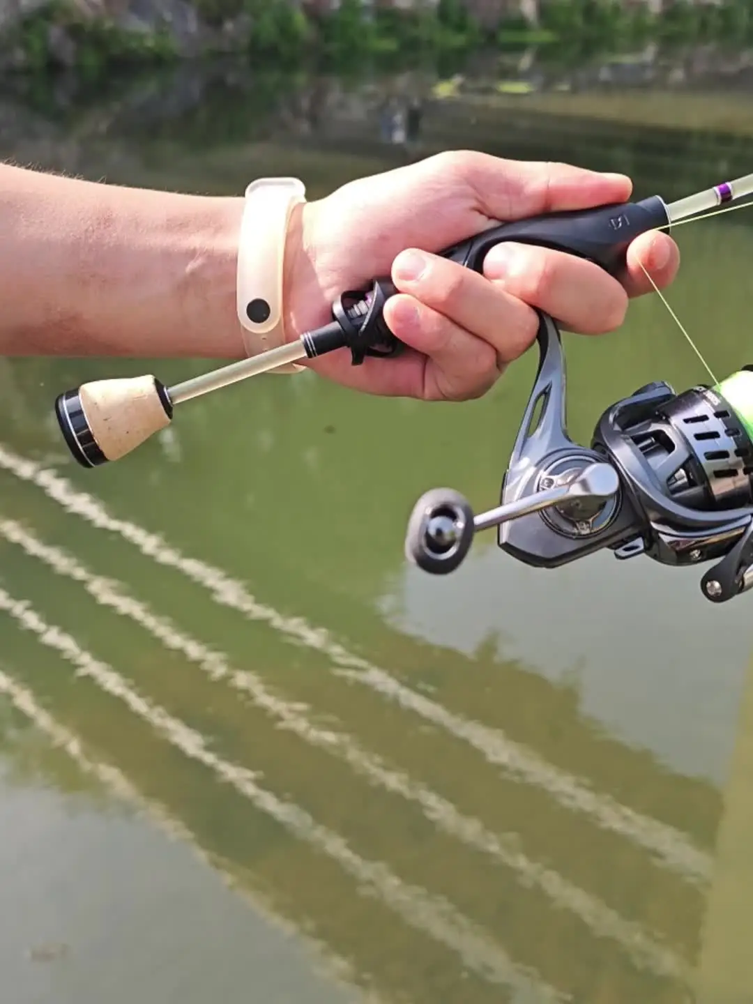 FISHINGFANS QINGXIU Cork Handle Fiber Glass FUJI O GUIDE Crappie  Panfish Shrimp Spinning UltraLight Fishing Rods