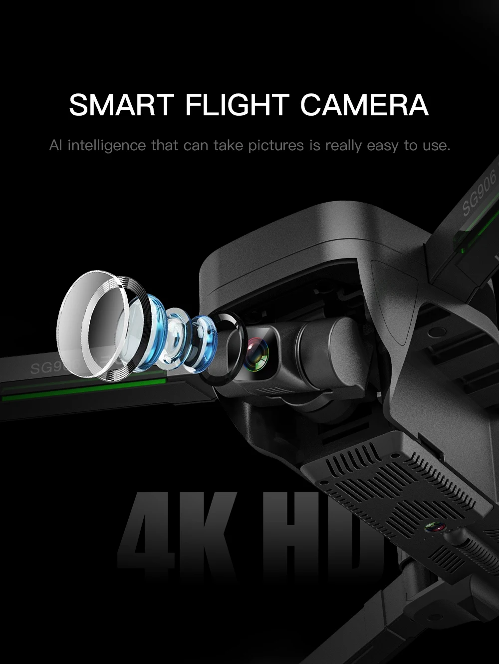 4k HD mechanical 3-Axis gimbal camera 5G wifi gps system supports TF card drones distance 1.2km drone sg906 pro 2