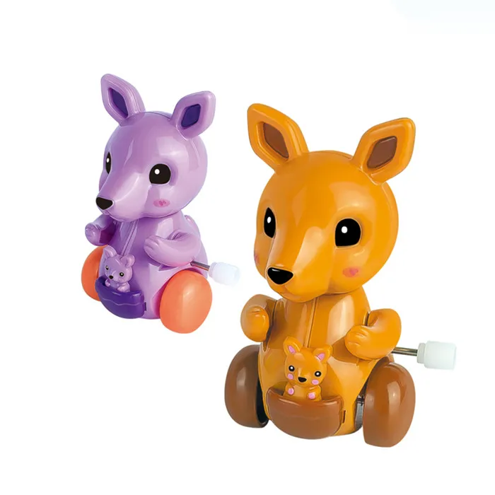 Cartoon Kangaroo Animal Clockwork Toy Plastic Wind Up Walking Toy Kids Gift！ 