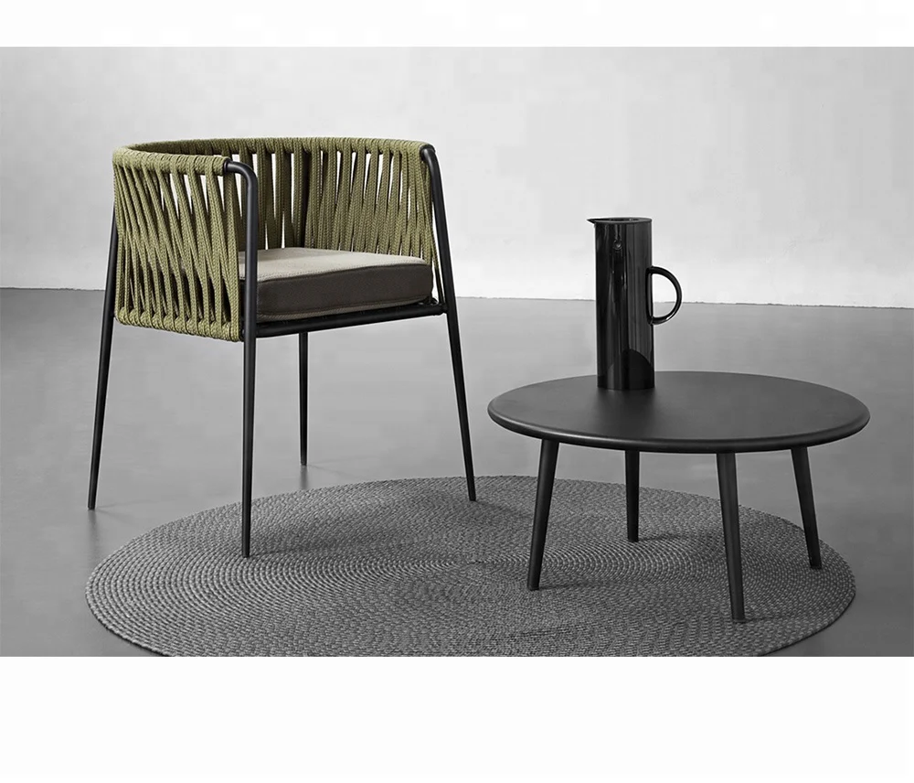 户外铝合金金属框架平绳椅酒店庭院家具