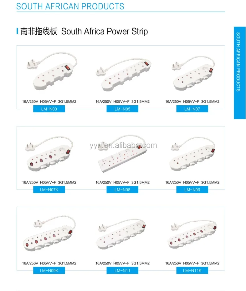 3 Way Outlets Power Strip For South Africa And India With 2 Usb And Switch/3 Outlet Power Strip