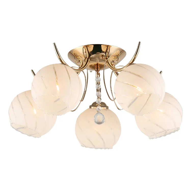 Modern luxury industrial traditional glass 5 lights ceiling pendant light