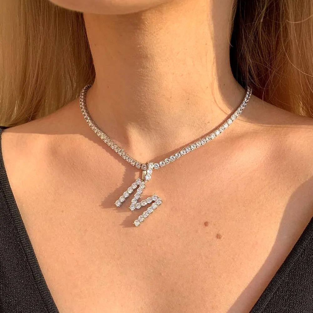2020 English Alphabet Tennis Chain Iced 