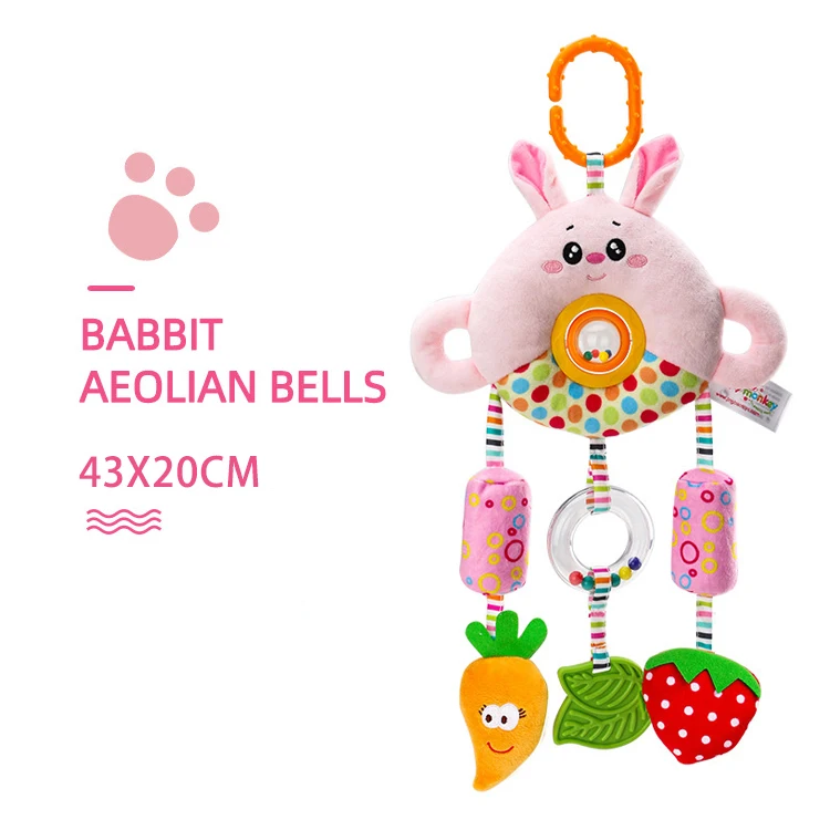 Plush Animal Bear Or Rabbit Large Wind Chimes Baby Hanging Crib Toy