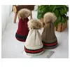 Fashion fur pompom winter hats fluffy fur plush pompon beanies