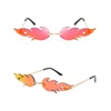 Unique Fashionable Personalized Cool Rimless Metal PC Mirrors Flame Sunglasses