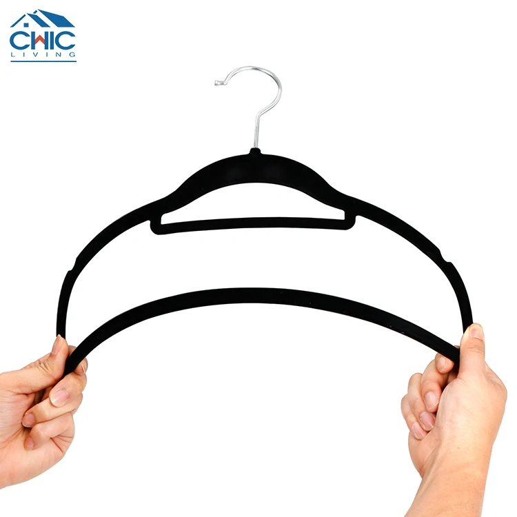 Customized Cloth Hanger Wholesale Black Grey Custom 50 Pack Coat Velvet Hangers For Cloths Buy