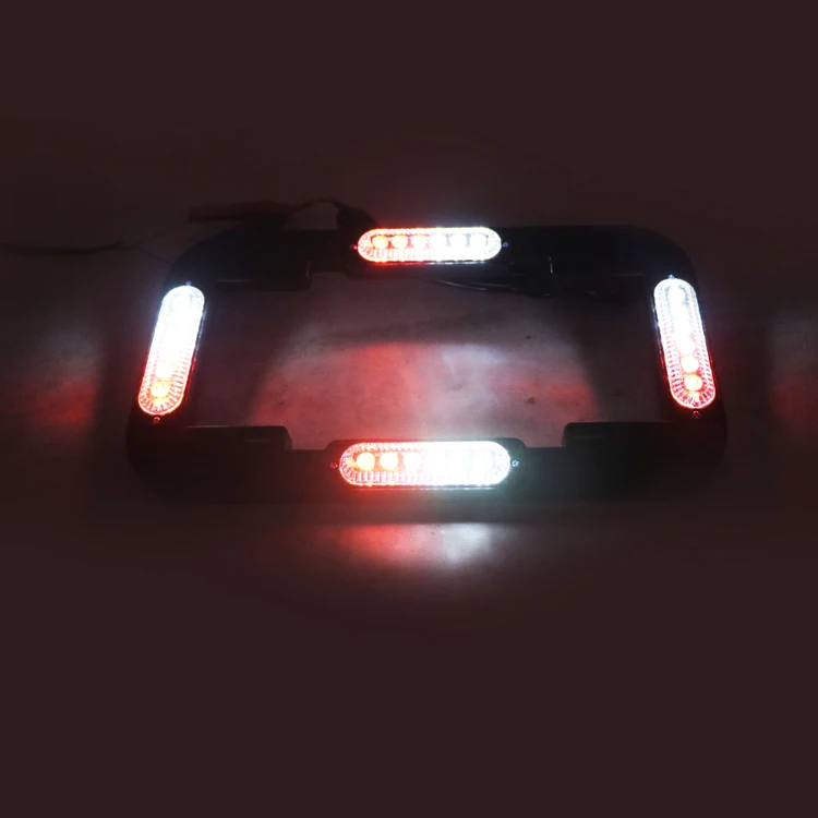 24W emergency warning dual color red white led car license plate light