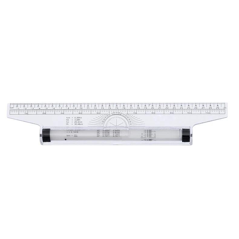 Multi-Purpose Rolling Ruler Plastic Measuring Rolling Ruler for Drawing Design, White