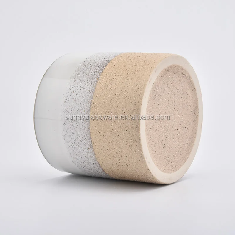 16oz organic cylinder ceramic candle jars