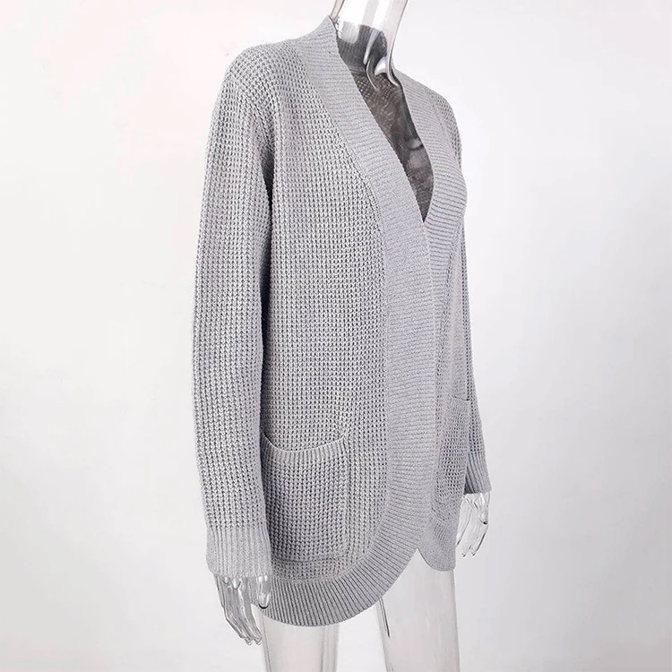 Cardigans à manches longues pour femmes, pull en tricot, à la mode, de couleur unie, pull-over, 2020