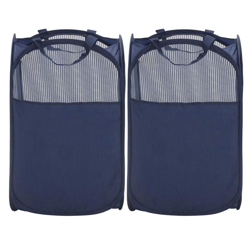 Mesh Pop Up Laundry Hamper For Camp Laundry Use Foldable Apparel