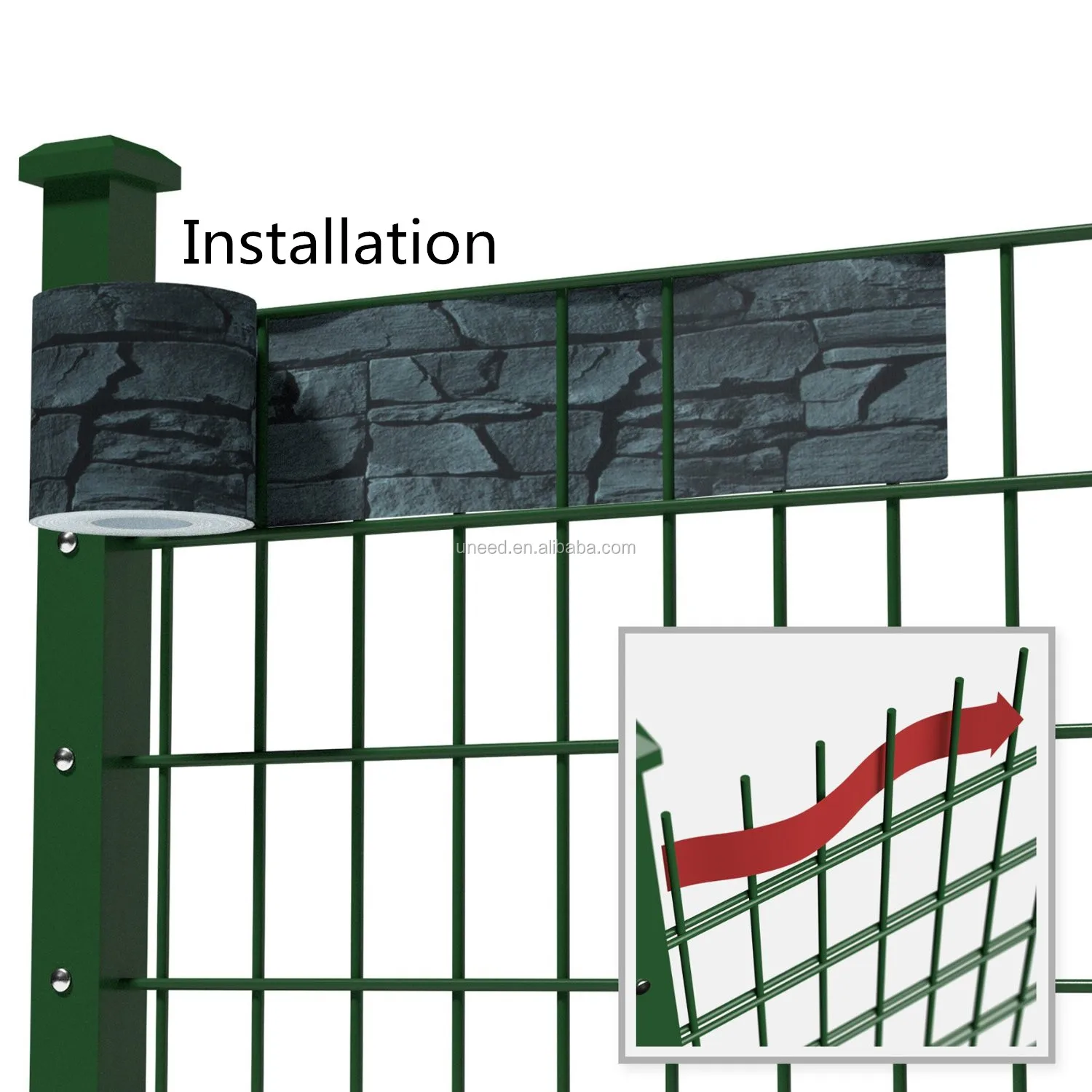 100 Uv Resistance Schiefer 450g/m2 19cm*35m/40m/50m/65m Pvc Privacy