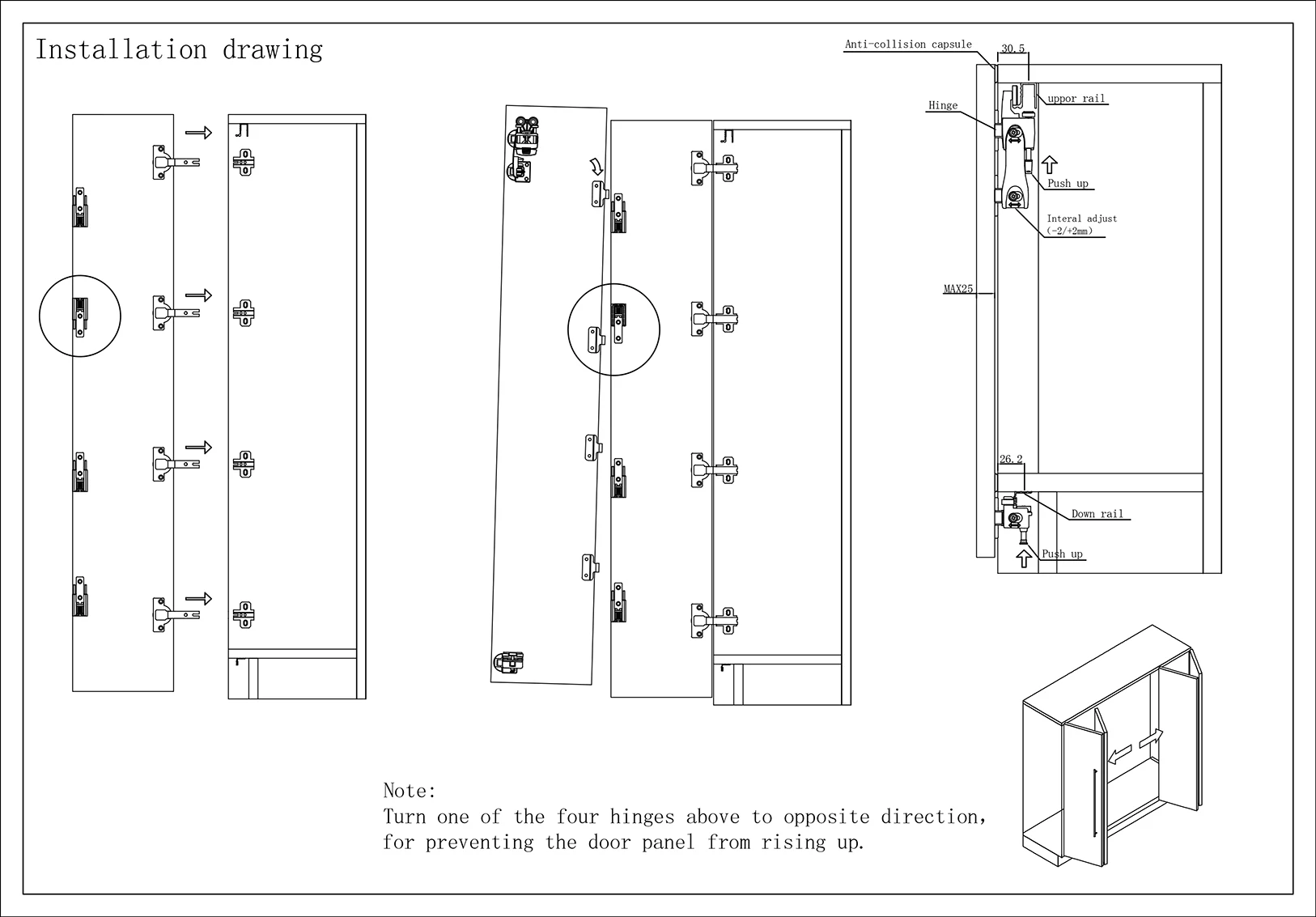 Zmd Wardrobe Folding Sliding Door Fittings Hardware With Aluminium