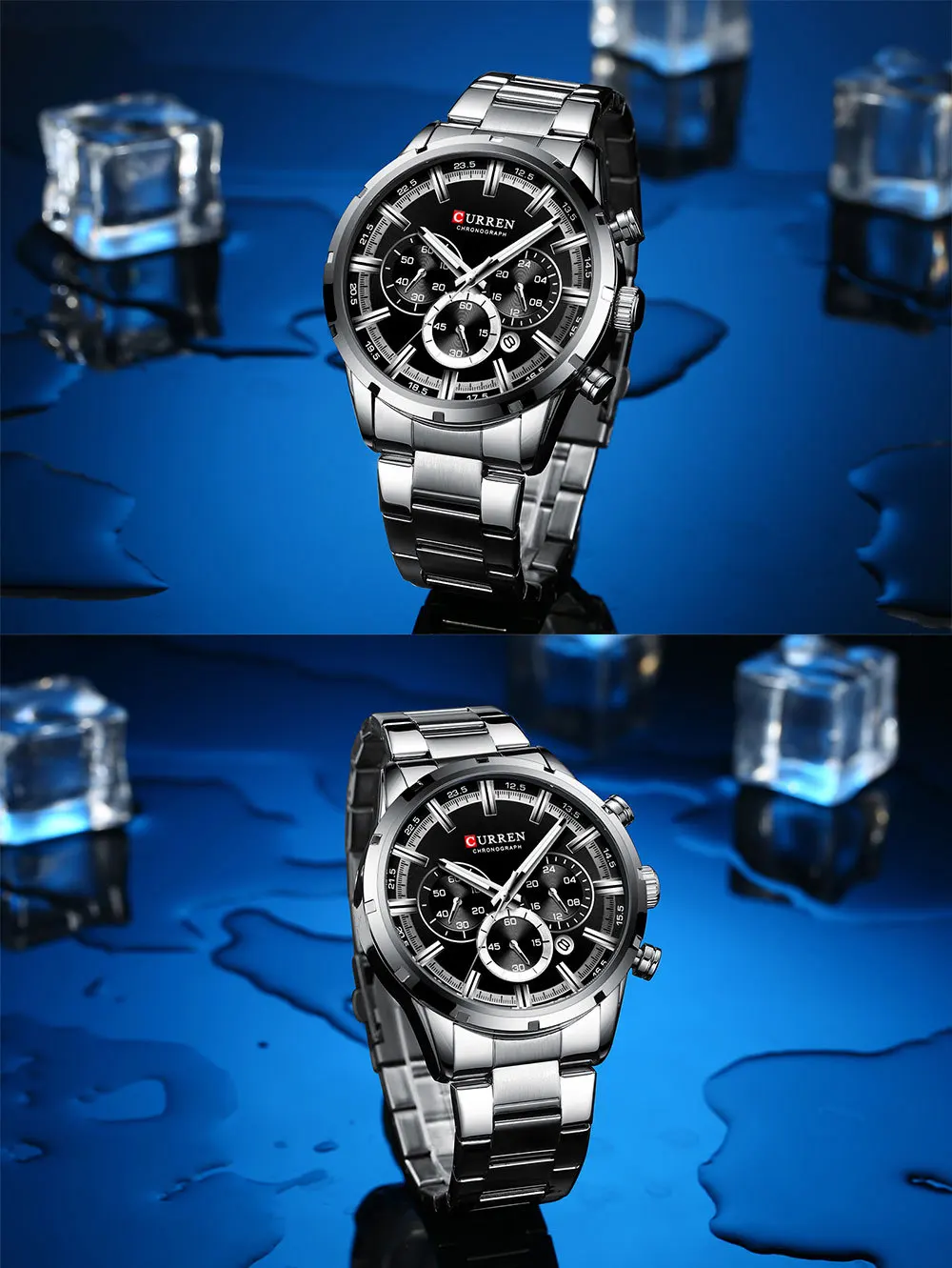 Curren 8355 Classic Oem Men Clock Stylish Stainless Steel Band Water ...