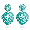 Unique Baroque Simple Women's Earrings Hollow Big Leaves Beach Drop Earrings Stud
