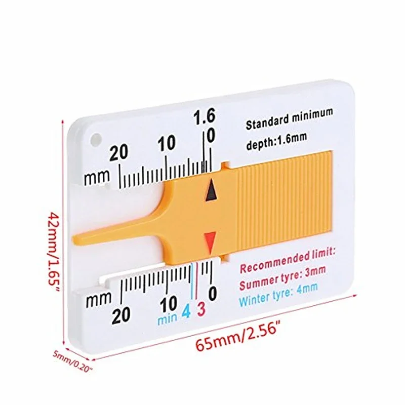 Depthometer Motorcycle Car Tyre Tread Depthometer Depth Indicator Gauge Gage ...