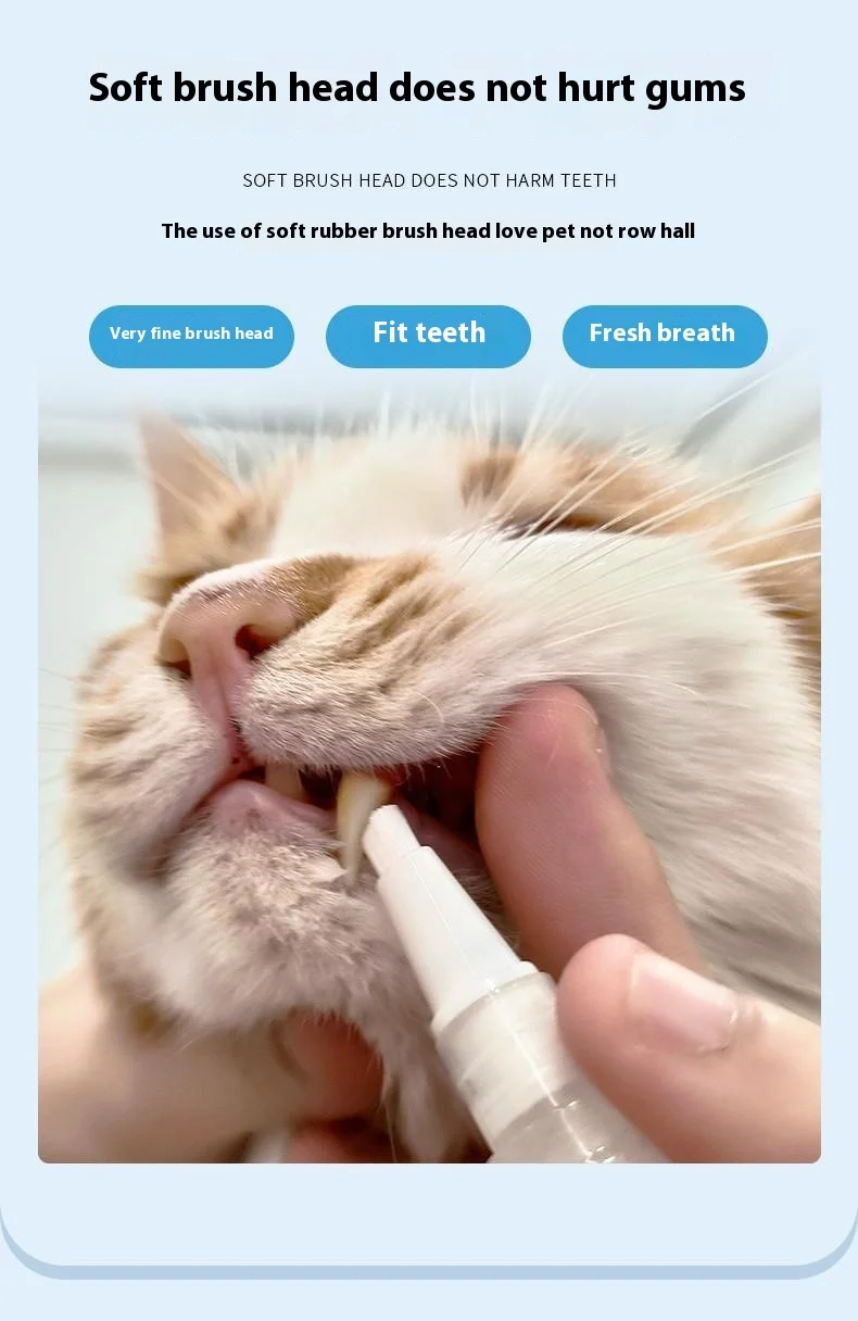 Universal Pet Dental Pen Integrated Teeth Cleaning Tool Toothpaste for Cat Dog Toothbrush Pen for Breath Care Packaged in Box