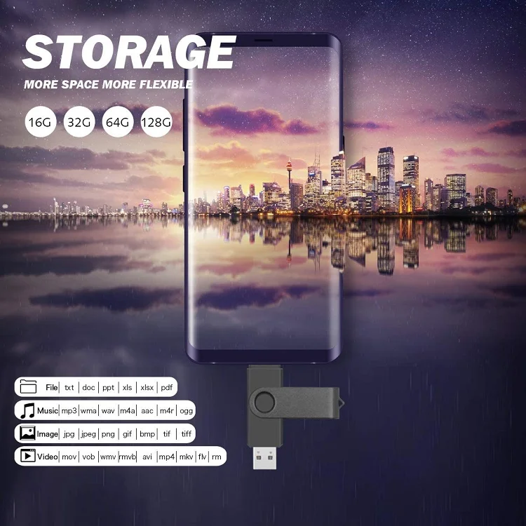 OTG USB Flash Drive 128GB 64GB 32GB 16GB 8GB 4GB 2GB Pen Drive Smartphone Pendrive OTG 2.0 USB Flash Drive - ANKUX.COM